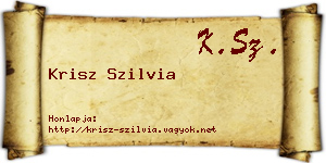 Krisz Szilvia névjegykártya