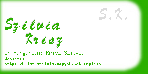 szilvia krisz business card